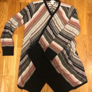 Fair isle cardigan sweater